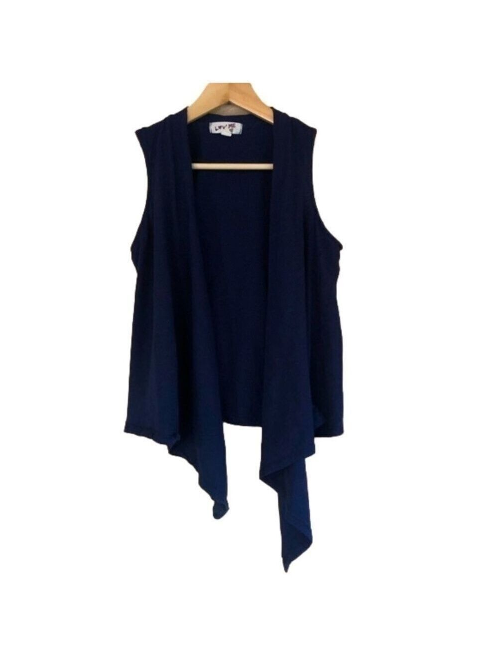 Lov’ ME Zenana open front burnout cotton knit waterfall vest size medium
